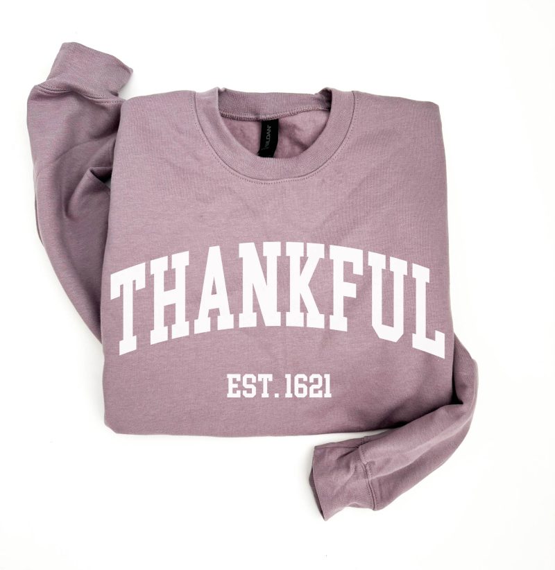 Thankful Est. 1621 softstyle sweatshirt Thanksgiving Gildan SF000