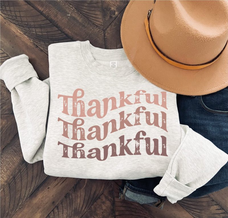 thankful multi fleece sweatshirt thanksgiving sweatshirt lane seven unisex sweatshirt 879971