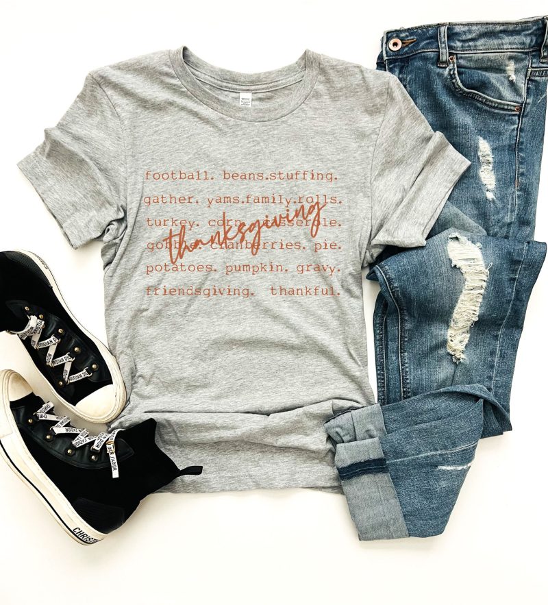 thanksgiving words tee thanksgiving collection bella canvas 3001 265681