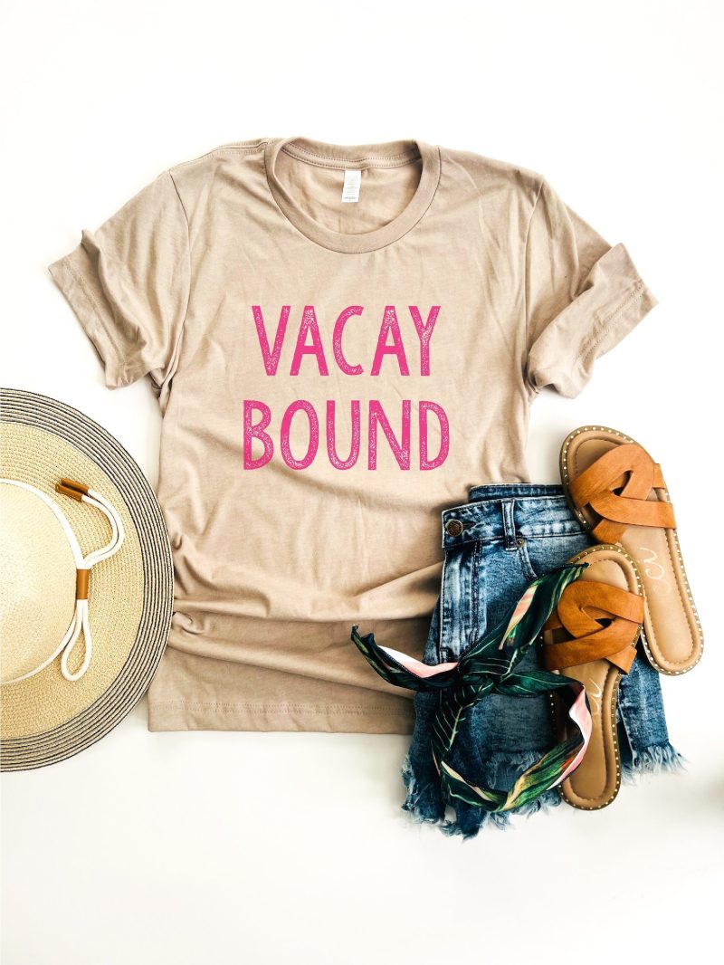 vacay bound tee short sleeve summer tee bella canvas 3001 112993