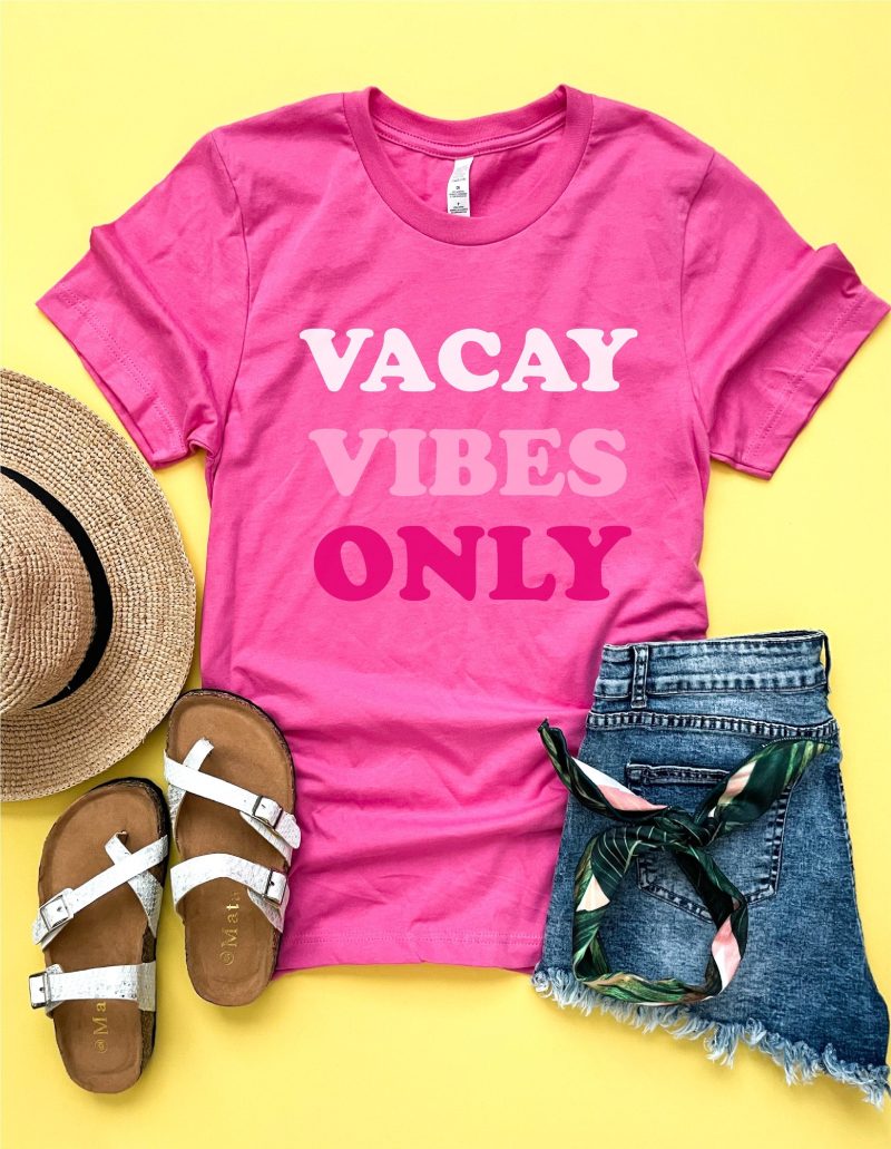 vacay vibes only tee short sleeve summer tee bella canvas 3001 623297