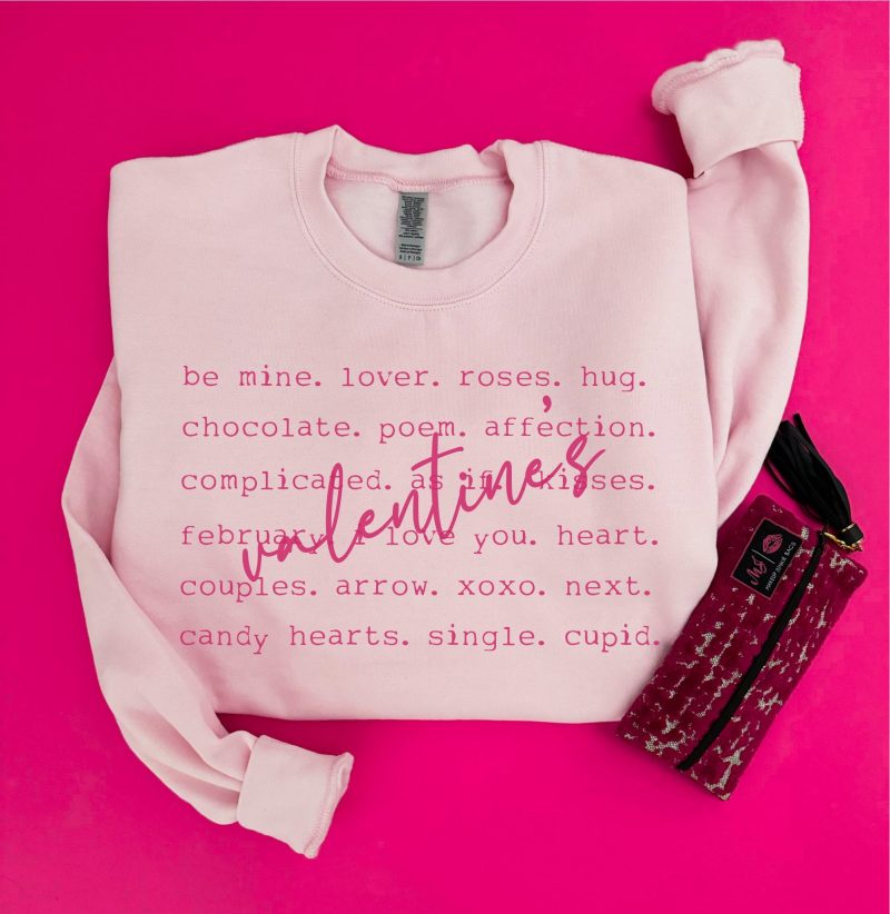 valentines words basic sweatshirt holiday sweatshirt gildan 18000 sweatshirt 335869