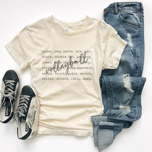 Volleyball words tee sports Bella canvas 3001