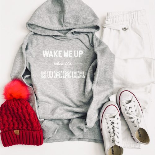 Wake me up when it's summer lightweight fleece hoodie Miscellaneous hoodie Cotton heritage lightweight fleece hoodie S Athletic heather grey