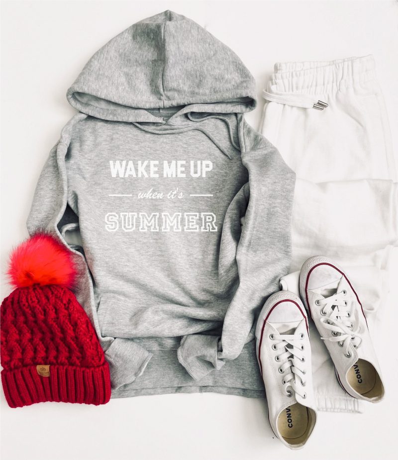 Wake me up when it's summer lightweight fleece hoodie Miscellaneous hoodie Cotton heritage lightweight fleece hoodie S Athletic heather grey