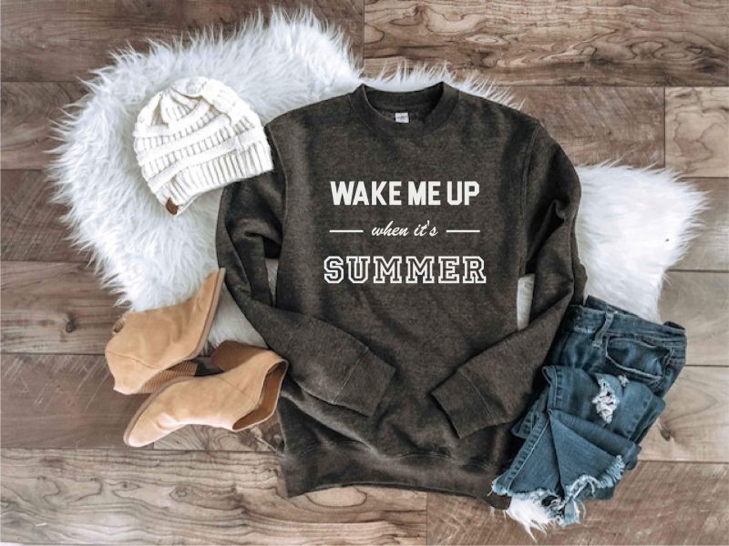 Wake me up when its summer sweatshirt Miscellaneous sweatshirt Lane seven unisex sweatshirt charcoal