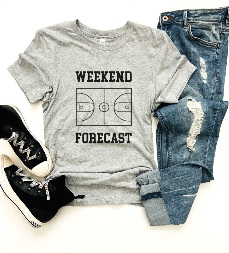 weekend forecast basketball tee short sleeve basketball tee bella canvas and next level 164372