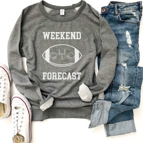 Weekend forecast french terry raglan Football french Terry Lane seven French Terry raglan XS Heather grey