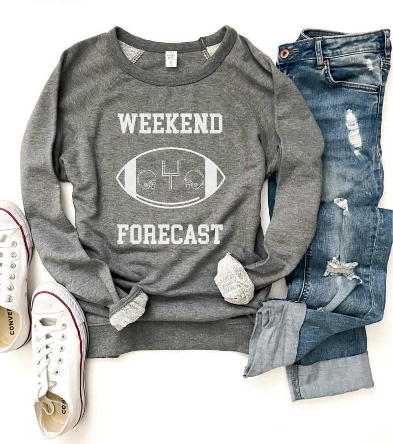 Weekend forecast french terry raglan Football french Terry Lane seven French Terry raglan XS Heather grey