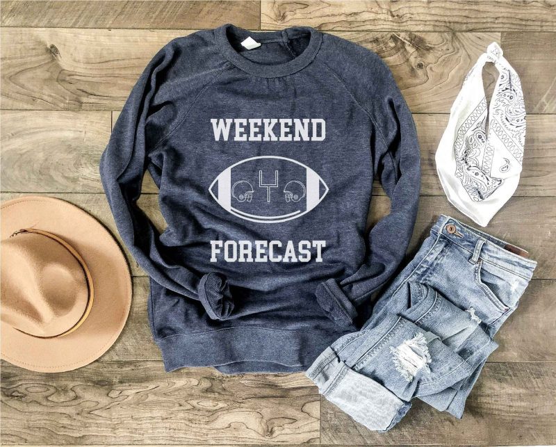 Weekend forecast french terry raglan Football french Terry Lane seven French Terry raglan XS Heather navy