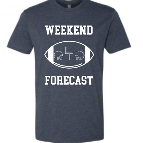 Weekend Forecast Short sleeve football tee Bella canvas and Next Level S Navy(Dallas cowboys) 