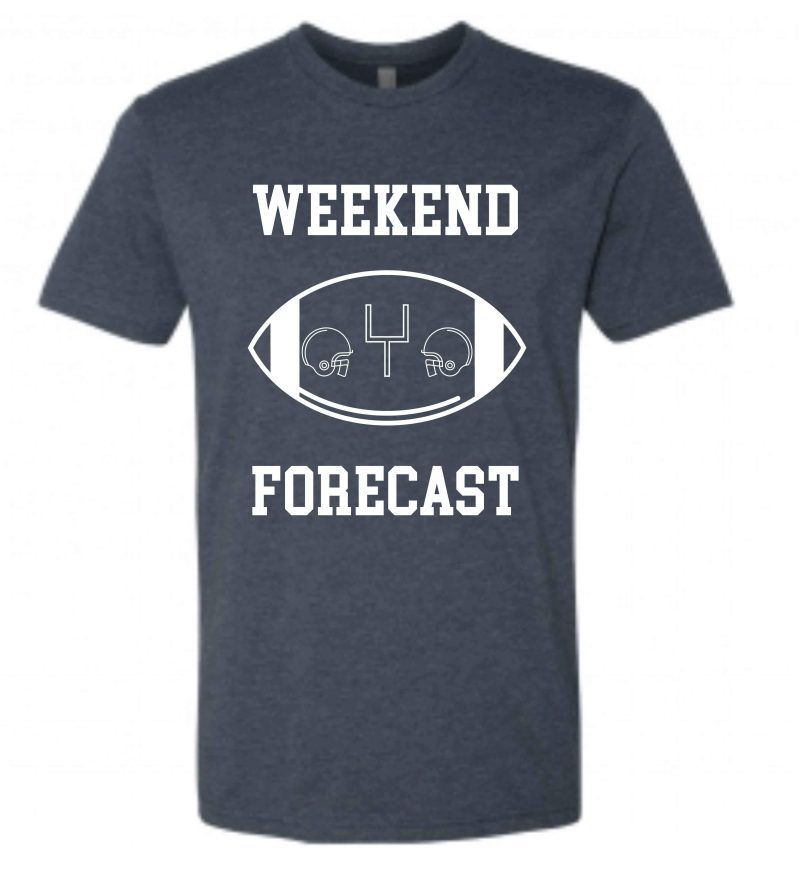 Weekend Forecast Short sleeve football tee Bella canvas and Next Level S Navy(Dallas cowboys)