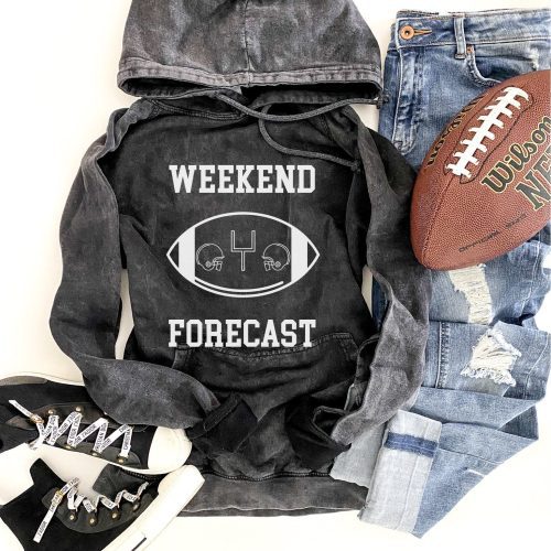 Weekend forecast unisex vintage wash hoodie Football hoodie Lane Seven vintage hoodie XS Vintage black