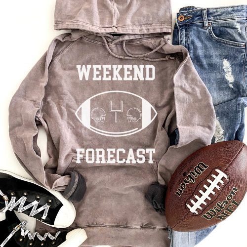 Weekend forecast unisex vintage wash hoodie Football hoodie Lane Seven vintage hoodie XS Vintage zinc