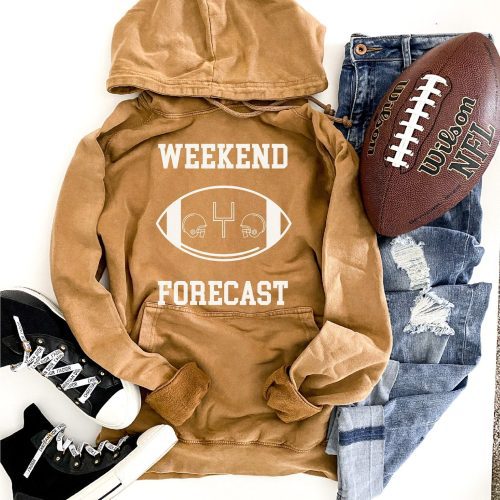 Weekend forecast vintage wash hoodie Football hoodie Lane Seven vintage hoodie XS Vintage camel