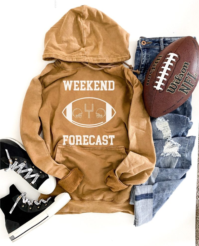 Weekend forecast vintage wash hoodie Football hoodie Lane Seven vintage hoodie XS Vintage camel