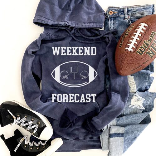 Weekend forecast vintage wash hoodie Football hoodie Lane Seven vintage hoodie XS Vintage navy 