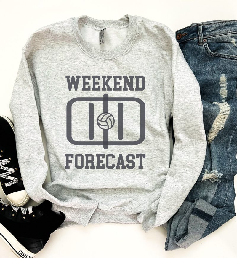 weekend forecast volleyball basic sweatshirt volleyball sweatshirt gildan 18000 sweatshirt 738324