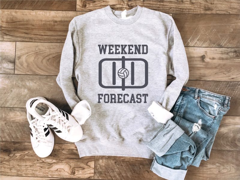 weekend forecast volleyball basic sweatshirt volleyball sweatshirt gildan 18000 sweatshirt 764554