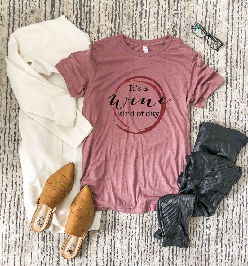 wine kind of day tee short sleeve fall tee bella canvas 3001 heather mauve 629819