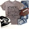 Winners never quit unisex vintage wash tee Short sleeve football tee Lane seven vintage wash tee XS Vintage zinc