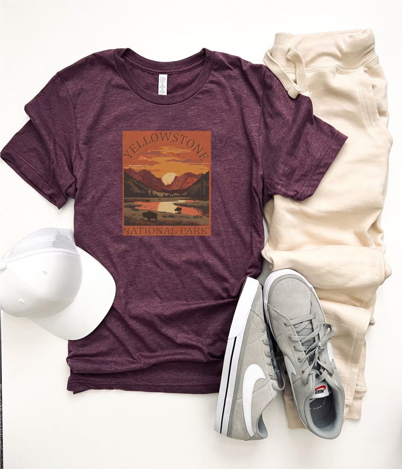 yellowstone national park tee national park collection adventure bella canvas 3001 696370