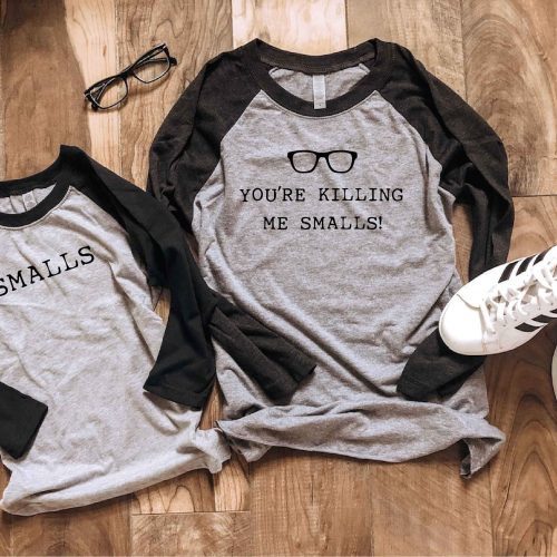 You're killing me smalls baseball tee Long sleeve baseball tee Next Level 6051 baseball tee heather white/heather black S Black/heather grey 